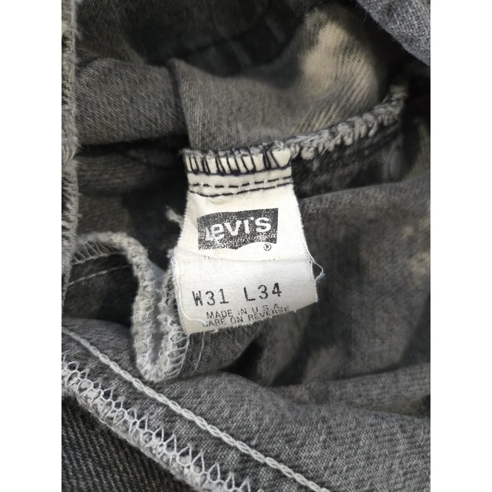VTG 90s Levis SilverTab Straight & Narrow Jeans Grey Distressed Paint Splatter